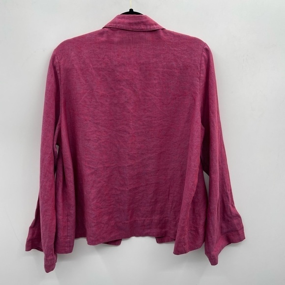 Bryan walker maroon open front 100% linen lagonlook woman bohemian jacket medium - Picture 2 of 9